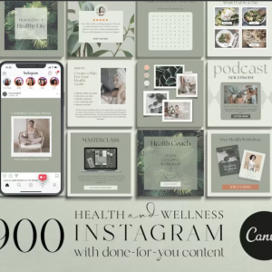 Health and Wellness Instagram Canva Template