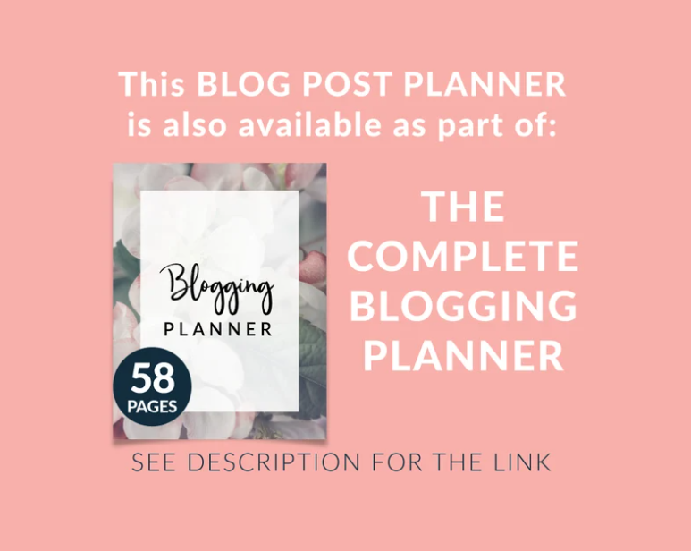 Printable Blog Post Planner